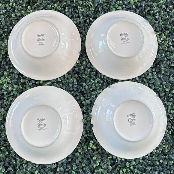 Retro Set of 4 Vintage Coca Cola “Cafe” Pasta, Salad or Soup Bowls -Gibson 2002 - Picture 7 of 10